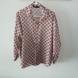 Zara Pink Geometric Print Blouse
